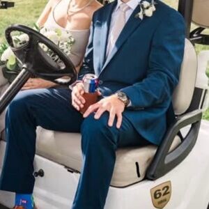 40r blazer 34 waist Lanfranco Men's Navy Suit - Brand New